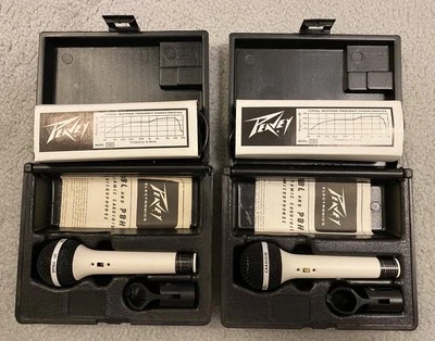 Par de Micrófono Dinámico Cardioide Peavey PBH De Colección con Fundas, Cables, Manuales Foto 1 de 2