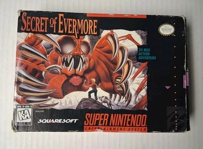 Secret of Evermore SNES 1995 CIB Manual And Poster Tested  - Image 1 of 3