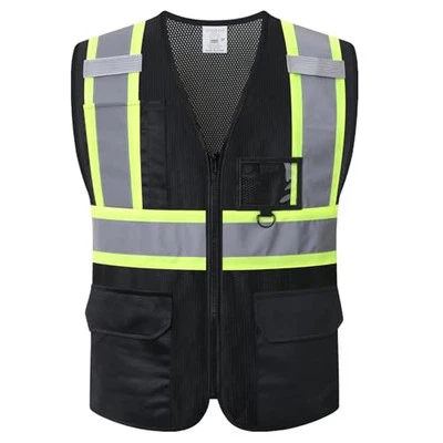 Safety Vest for Men Women,Mesh High Visibility Reflective Vest with Multiple  - Image 1 of 4