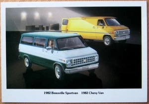 Chevrolet 1982 Advertising Postcard Chevy Van Beauville Sportvan Car Truck - Picture 1 of 1