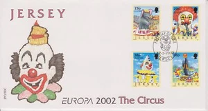 Unaddressed Jersey FDC First Day Cover 2002 Europa The Circus Set - Picture 1 of 1