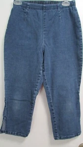 Mujer M Elástico Azul Jean Pullon Denim Capri POR Gloria Desteñida - Imagen 1 de 3