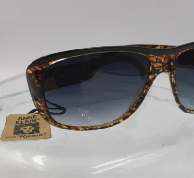 Óculos de sol ANNE KLEIN para Riviera vintage tartaruga lente cinza gradiente novo com etiquetas - Imagem 1 de 4