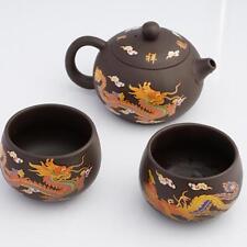 Hand-made Dragon and Phoenix Color-changing Purple Clay Teapot