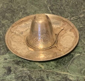 Large Vtg. Mexican Sterling Silver 925 Sombrero Pin dish , Marked Plateria Alejo - Picture 1 of 9