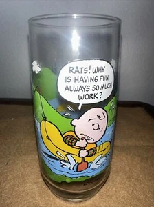 McDonald's Camp Snoopy Collector Glass "Why is Having Fun Always So Much Work" - Picture 1 of 7