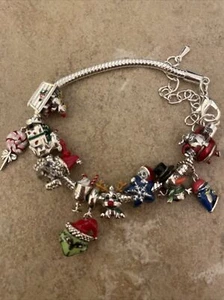 Handmade One of a Kind Christmas Charm Bracelet - Picture 1 of 5