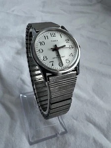Vintage Timex Water Resistant Men Watch Stainless Steel Working! Stretch Band - Picture 1 of 9