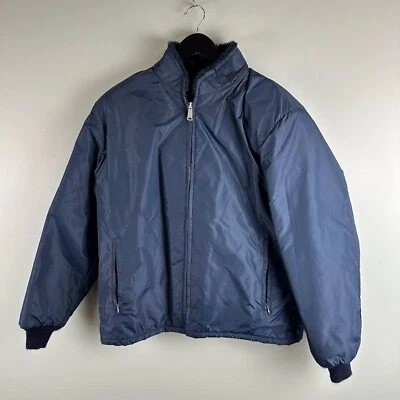 Chaqueta de Moda Buy Fidelity Vintage Azul Marino con Cremallera Forrada de Piel Difusa Grande Foto 1 de 4