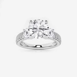 Anello di Fidanzamento 2,25 CT Rotondo Diamante Coltivato in Laboratorio Certificato IGI FG VS1 Oro 14k KT - Foto 1 di 4