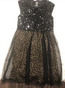 Girls Dress Size 18 XXL Cheetah Bling Dressy Formal Special Occasion Holiday - Picture 1 of 3