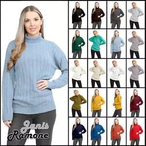 Suéter informal informal de invierno para damas cuello alto manga larga suéter - Imagen 1 de 144