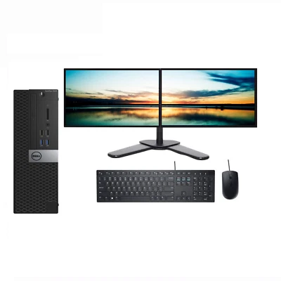 Fast PC Bundle 2x22'' Monitors Core i5 6th Gen 512GB SSD 32GB DDR4 Windows 11 - Image 1 of 4