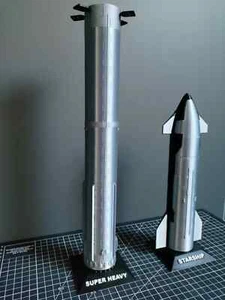 3D-gedrucktes SpaceX-Raumschiff Raumschiff und superschwere Rakete 1/50 - Bild 1 von 15