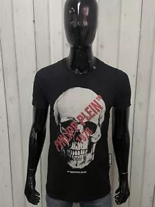 Philipp Plein Maglia Uomo Taglia L Cotone T-shirt Maglietta Teschio Strass Man - Foto 1 di 12