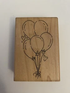 JRL Design Balloon Bouquet Wood Mounted Rubber Stamp RS19 - Picture 1 of 4