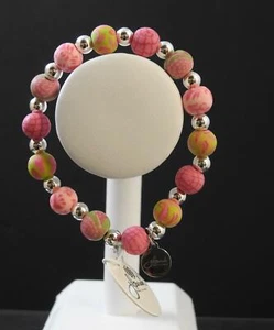 Pulsera Elástica Jilzarah Rosa Cachemira Pequeña Bola de Plata Polímero Arcilla Cuentas P10 - Imagen 1 de 12