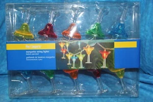 Colorful Margarita Glass Party Indoor/Outdoor String Lights Battery Operated - Picture 1 of 7