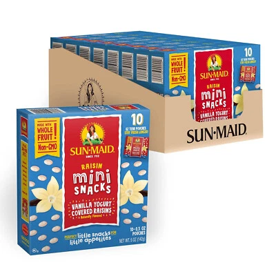 🔥Sun Maid Raisin Mini Snacks Vanilla Yogurt Covered Raisins 80 Pack Sealed🔥 - Image 1 of 4
