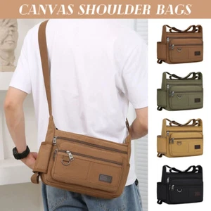 Fashionable Men's Casual Canvas Travel Shoulder Crossbody Messenger Handbag - Picture 1 of 16