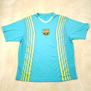 Barcelona FC Training Jersey Adult Large L Men's Teal Short Sleeve FCB Crest - Foto 1 di 12