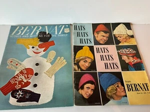 Vintage Bernat Hats, Gloves And Mitten Patterns Classic To Goofy - Picture 1 of 15
