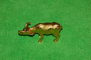 RISIS 24kt Gold Plated Miniature Zodiac OX Figurine Perfect Condition Pre-owned - Picture 1 of 9