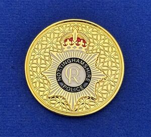 Nottinghamshire Police - Custody - Challenge Coin - Gold - King Charles Emblem