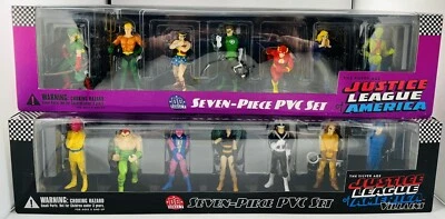 SET OF 2 DC DIRECT SEVEN-PIECE PVC SILVER AGE JLA + VILLAINS FIGURES SEALED 2001 - Image 1 of 3