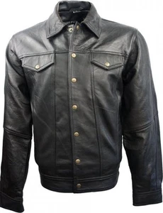 50er Giacca pelle Aviatore Rockabilly di Volo 501 Jeans Stile - Bild 1 von 1