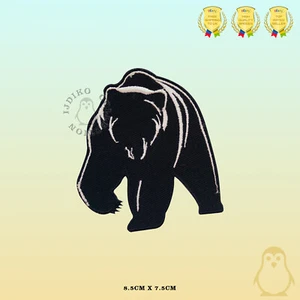 Parche Grizzly Bear Negro Oso Bordado Hierro Costura Insignia para Ropa, etc. - Imagen 1 de 1