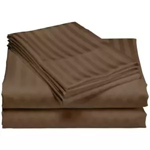 Hotel London 600-Thread Count 100% Cotton Deep Pocket Striped Sheet Set (Twin XL - Picture 1 of 3
