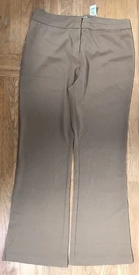 Womens Stretch Poly/RAYON/SPANDEX Pants Slacks 12 NEW Georgiou Studio Tan Khaki - Image 1 of 4