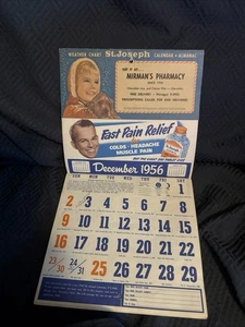 1956 Saint Joseph’s Aspirin Apotheke Werbekalender Wetterkarte - Bild 1 von 2