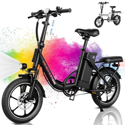 2 Seater Electric Bike 36V 8Ah Folding Bicycle 35 Mile Range Motor Up to 25MPH - Image 1 of 4
