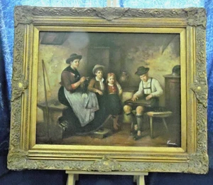 Ölgemälde Realismus Gemälde auf Sperrholz prunkvoller Rahmen Defregger Art - Bild 1 von 4