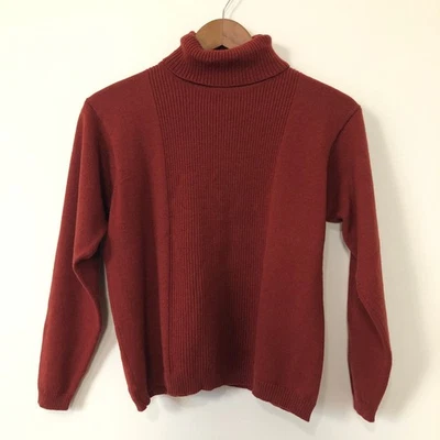 VTG Pendleton Wool Turtleneck Sweater Tag M (Fits Small) Rust Red Quiet Luxury - Image 1 of 4