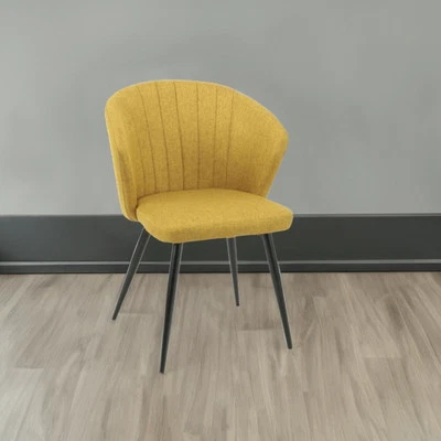 Sedia Krid tessuto giallo e piedi metallo nero - Immagine 1 di 4