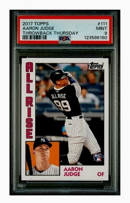 2017 Topps TBT AARON JUDGE RC PSA 9 Throwback Thursday #111 All Rise Nickname - Image 1 of 2