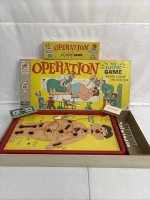 Vintage Milton Bradley Operation Board Game In Original Box.  Smoking Doc As-is - Image 1 of 4