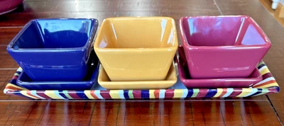 Pampered Chef Simple Additions Striped Rectangular Serving 7 pc Platter 16" x 6" - Image 1 of 4