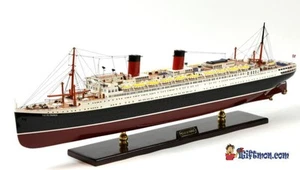 SS ILE DE FRANCE PASSAGIERSCHIFF 38 ZOLL KOMPLETT GEBAUTES SCHIFFSMODELL MIT LICHT - Bild 1 von 12