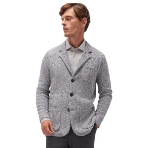 Maurizio Baldassari Sweater Mens Large 52 EU Swacket Knit Wool Cotton Gray Italy - Picture 1 of 13