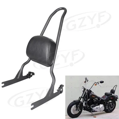 Black Detachable Passenger Backrest Sissy Bar for Sofitail Fatboy EFI FLSTFI Foto 1 de 4