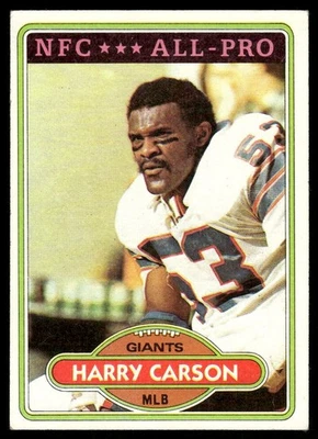 1980 Topps - Harry Carson #135 - Image 1 of 2