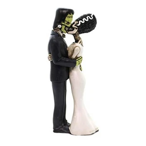Frankenstein e Sposa Bacio Statuina Giorno dei Morti Decorazione Halloween Nuovo - Foto 1 di 2