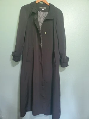 Fleet Street Size 10 Ladies Vintage Rain Wear Black Trench Coat - Image 1 of 4