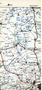 Berlin Neuruppin Wittstock 1938 kl. orig Teil-Autokarte BV-Aral *Reichsautobahn - Picture 1 of 1