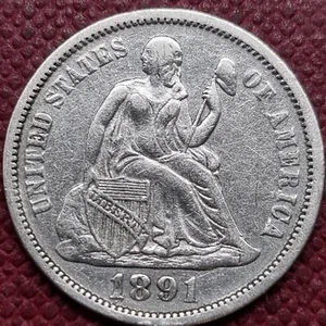 1891 O Seated Liberty Dime 10c Better Grade XF #83759 - Picture 1 of 2