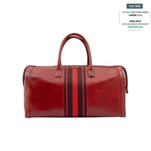 $2800 ISAIA NAPOLI Antiqued Leather Red Large Duffle Bag Travel Weekend - Picture 1 of 11
